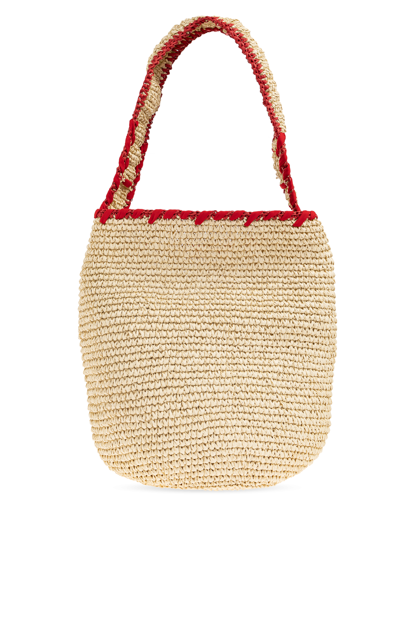 トートバッグ MARNI Two-tone fabric medium shopping bag Medium natural raffia-effect Trunkaroo beach bag | Marni